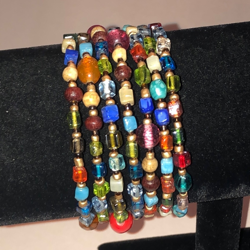 Colorful Multi-Strand Seed Bead Boho Wrap Bracelet